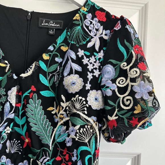 Sam Edelman Puff-Sleeve Mesh Embroidered Dress - Picture 10 of 10